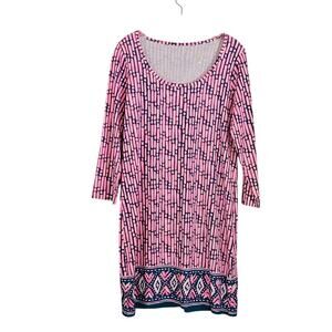 Lilly Pulitzer Beacon Dress Slathouse Striped Pima Cotton sz L EUC